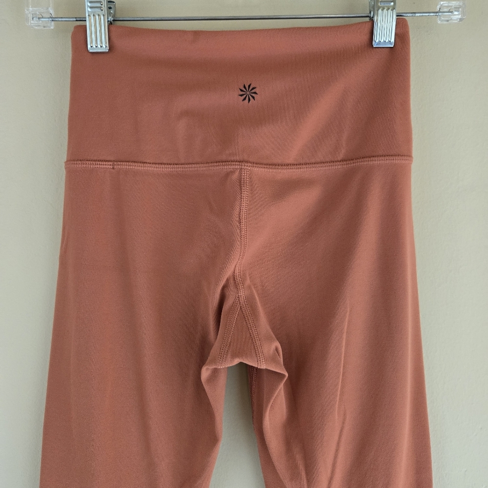 ATHLETA Rise Up Rib 7/8 Tight Legging Fitted Rust XXSP - Picture 3 of 5